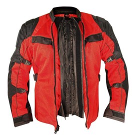 Xelement CF8161 Red Black Tri-Tex Motorcycle Sport Jacket For Men with X Armor (XX-Large)