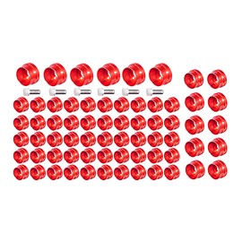 66X Motorcycle Engine Bolt Topper Caps Cover Compatible with for Harley Touring Road Street Glide Twin Cam (Red)