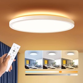 BLNAN 12 Inch White Led Ceiling Light Slim Round Dimmable Light Fixture With Remote