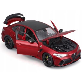 DCD Alfa Romeo Giulia GTA Red Metallic with Carbon Top 1/18 Scale Diecast Model Car by Bburago