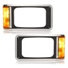 HECASA Headlight Bezels Compatible with 1990-2017 Mack CH613 SFA Hood