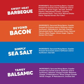 Crunchsters Crunchy Sprouted Mung Beans, Plant-Based Protein Super-Snack and Salad Topper, Gluten-Free, Nut-Free, Vegan, 6g Protein per Serving, 4oz. Bags (1 Pack, Variety)