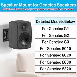 Metal Speaker Wall Mount for Genelec Speaker Mount - Tilt & Swivel Adjustable Wall Speaker Mount for Genelec G1 G2 G3 8010 8020 8030 8320 Speaker Mounting Bracket with Hardware Kit for Saving Space