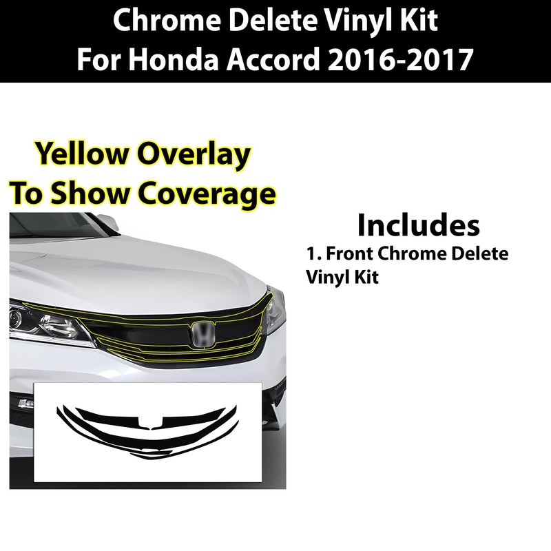 BOGAR TECH DESIGNS Front Chrome Delete Overlay Compatible with Honda