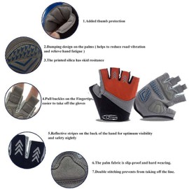 YJS Flycam Fahrradhandschuhe für Herren&Damen Workout Gewichtheberhandschuhe Gymnastiktraining Mountain Half Finger Fahrradhandschuhe Atmungsaktive Fitnesshandschuhe Handschuhe PWGL002