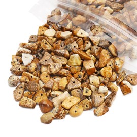 456 PCs Natural Chip Stone Beads, 5-8mm Irregular Multicolor Gemstones Loose Crystal Healing Picture Jasper Stone Rocks with Hole for Jewelry Making DIY Crafts