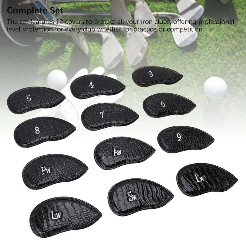 Golf Iron Head Covers, 12Pcs PU Golf Head Covers with