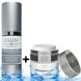 Kleem Organics Anti-Aging Hautpflege Set C Vitamin C Serum & Retinol Creme C Reduziert Falten & Pigmentflecken C Strafft die Haut C F1r strahlenden Teint C 2-teiliges Gesichtspflege Set