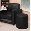 Logan Round Ottoman- Black