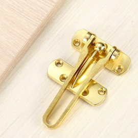 SUYA Solid Thicken Door Security Latch Home Security Door Guard Swing Bar Door Lock for Home/Hotel/Apartment Safety Childproof Reinforcement Door Stopper,Burglar-Proof Padlock Door Clasp,Satin Gold