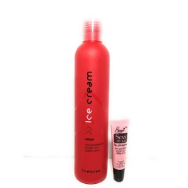 Inebrya Ice Cream Cacao Conditioner for Colored Hair 11.83 Oz Discontinued - Free Starry Lip Plumping Gloss 10ml