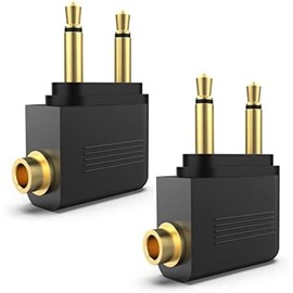AYMBH Gold-Plated Airplane Headphone Adapters (Pack of 2) | Connect Your Earphones to In-Flight Media Systems | Crystal-Clear Audio for Music & Movies | Lightweight & Travel-Friendly Design