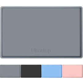 Tapete de silicona extra grueso impermeable de 34 x 22 pulgadas con borde elevado, tapete debajo del fregadero para cocina y baño, forro de gabinete de cocina, multiusos para almacenamiento y