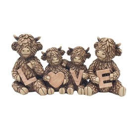 Lesser & Pavey Hughie Highland Cows Love Figurine For Home & Office | Home Decor Ornaments Gift For Women & Men | Beautiful Figurine For Indoor & Outdoor | Living Room Decor Ornaments