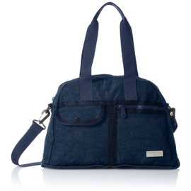 Hapitas Foldable Rounded Corner Boston Bag, Washer, Nylon Material, Carry-On Available, Various Patterns, 9L, 8.7 inches (22 cm), 0.9 lbs (0.37 kg), navy