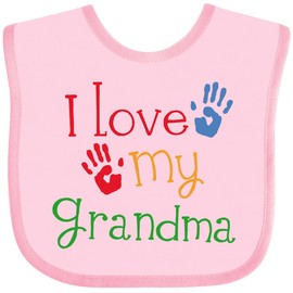 inktastic I Love My Grandma Baby Bib Pink 10d00