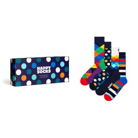 Happy Socks Unisex 4-Pack Multi-Colour Gift Set Socks, Blue, Small/Medium