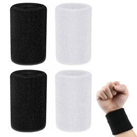 Wristbands Sweatbands Wrist Men Women 4 PCS Sports Sweat Bands for Gym Sports Tennis Running Exercise Basketball Moisture Wicking