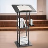 VEVOR Podium Stand, 47-Inch Metal Lectern, Curved Standing Podium with