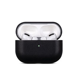 Haobobro [Nappa Series] Leder Hülle für AirPods Pro 2. Generation (2022) - Handgefertigt AirPods Pro 2 Ledercase - AirPods Pro 2 Leather Case - AirPods Pro 2 Schutzhülle Lederhülle - Schwarz