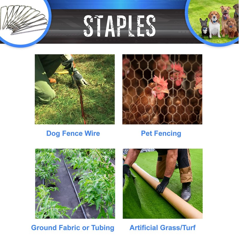 50 Steel Sod or Ground Staples for Dog Fence Installation
