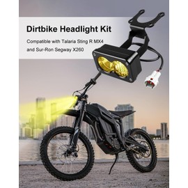 HKJWUN Baja Light Kit Compatible with Talaria Sting R MX4 Surron Segway X260, Yellow LED Motocross Headlamp Kit with Adapter Harness