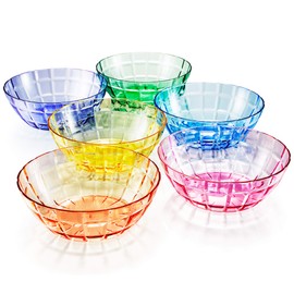 SCANDINOVIA - 13oz Unbreakable Premium Bowls Set Of 6 - Made in Japan - Super Grade Acrylic Plastic - Perfect for Gifts - Dishwasher Safe - Serving Ice Cream Candy Cereal Cereal Popcorn Salad Reusable