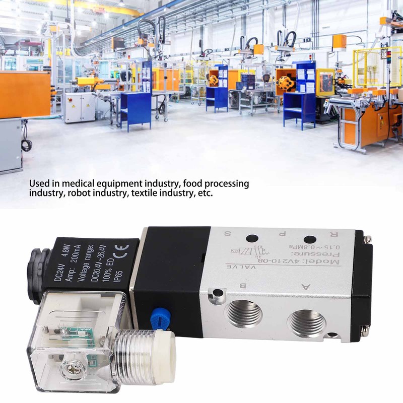 4V210‑08 Electric Solenoid Valve Normal 2 Position 5 Ways Air
