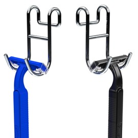 Jovware Shower Caddy With Hooks - Razor Holder and Loofah Hanger 2 Pack Silver