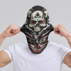 Kiyrnie Balaclava Face Mask Men Women 2 Hole Full Mask Skull Motorcycle Cycling Raves