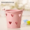 12pcs Mini Metal Bucket Hollow Heart Shaped Bucket with Handle