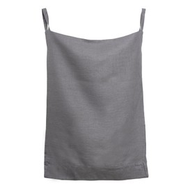 HSOFTIFY 100% Pure Linen Hanging Laundry Bag with Bottom Zipper, Over The Door Laundry Hamper Space Saving Hampers for Dirty Clothes Home Travel, 19.7x27.5inches,Grey