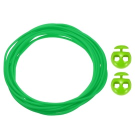 PATIKIL 5.5 Yards Hollow Pipe Rubber Cords with 2-Hole Plastic Cord Locks, Hollow Tubing Rubber Pipes Barber Cords for Knitting DIY Craft Needle Point Protectors, Dark Green