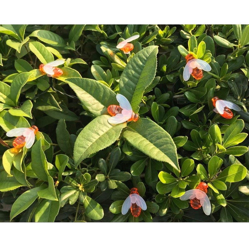 SEMILITS Solar String Lights 20LED Outdoor Waterproof Simulation Honey Bees