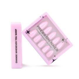 Press on Nails Short Almond Pink Fake Nails Natural Color Soft Gel Nail Tips Long Lasting False Nails Natural Nails Solid Color Full Cover Glossy Glue on Nails False Nail 30 Pcs