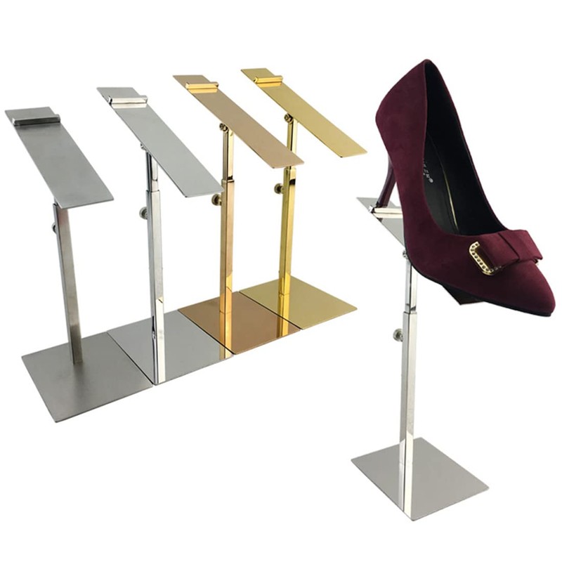 VIDAYA Silver Display Stand, Stainless Steel Shoe Risers Countertop Adjustable
