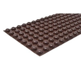 Round Self-Adhesive Rubber Bumper Feet, Stops, and Spacers .620" inches (15.7 mm) x .310" inches (7.9 mm) - 128 Pack - BS15 Brown