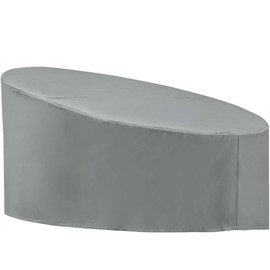 Pemberly Row Polyester Fabric Outdoor Canopy Daybed Cover in Gray