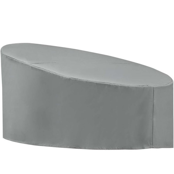 Pemberly Row Polyester Fabric Outdoor Canopy Daybed Cover in Gray
