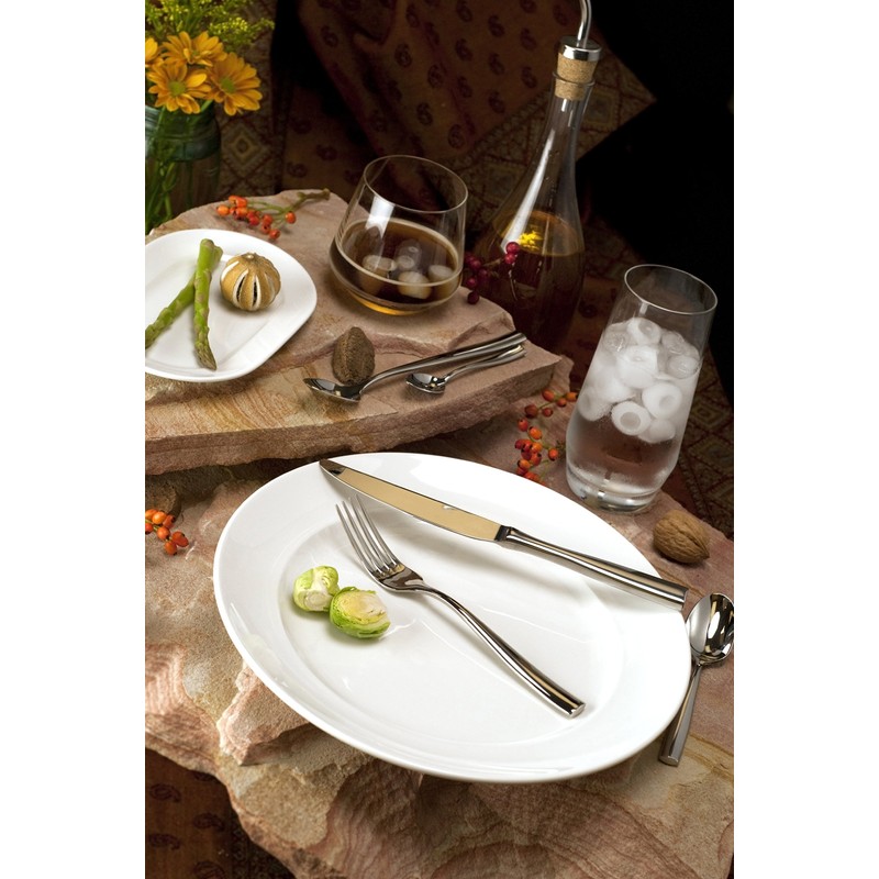 Fortessa Fortaluxe SuperWhite Vitrified China Dinnerware, Cassia 8-Inch Salad/Dessert Plate,
