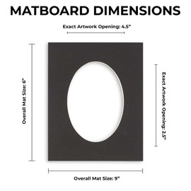 6x9 Mat Bevel Cut for 3x5 Photos - Precut Fresh Linen Canvas Oval Shaped Photo Mat Board Opening - Acid Free Matte to Protect Your Pictures - Bevel Cut for Family Photos, Pack of 10 Matboards