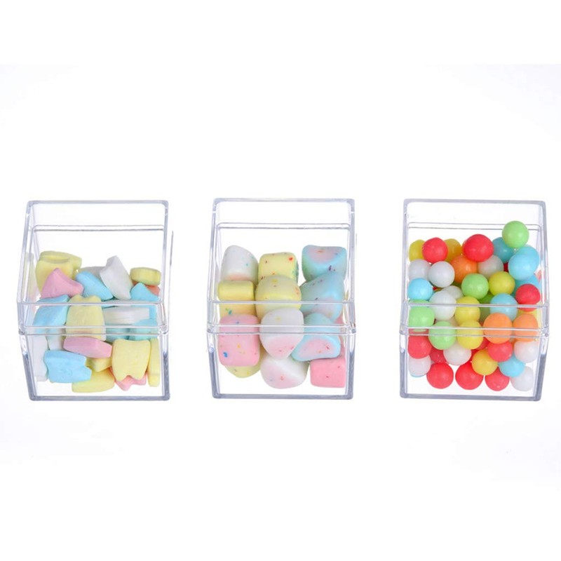 EINCORN Plastic Transparent Box Square Candy Box Acrylic 5 Sided