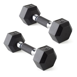 CAP Barbell Coated Dumbbell Weights with Padded Grip, Pair, 8 LBS
