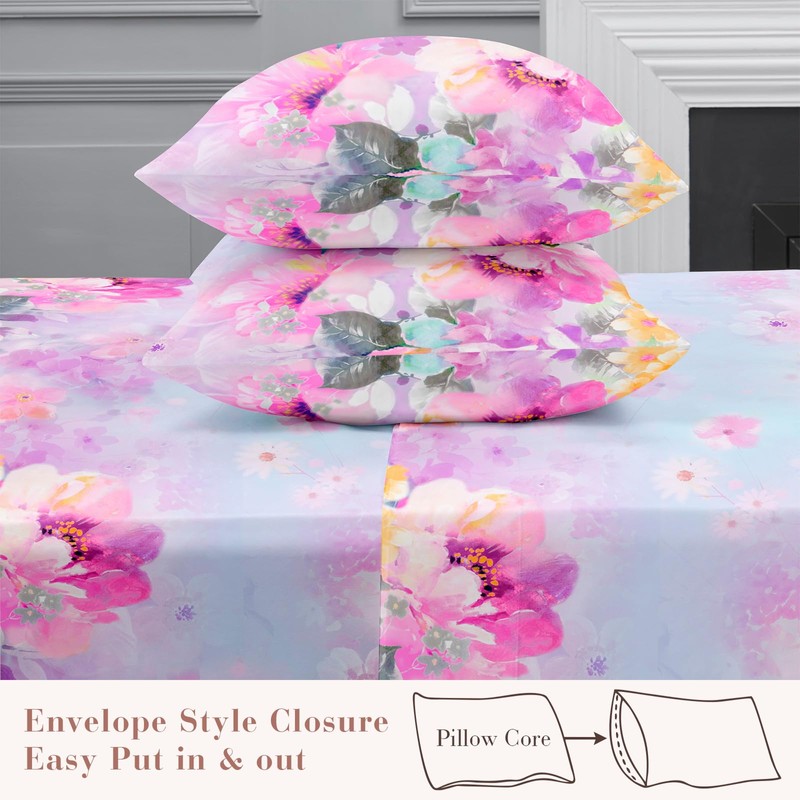 YIYEA Queen Sheet Set, Luxury 1800TC Hotel Quality Double Brushed