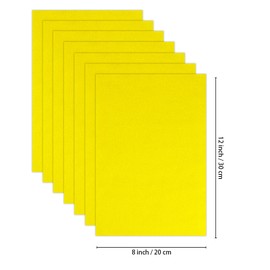 Jtnohx Felt Sheets for Sewing, Color Felt Fabric for Crafts, 7 Pcs 1mm 8"x12" Soft Fabric Square Handicraft DIY and Embroidery Projects (Yellow)