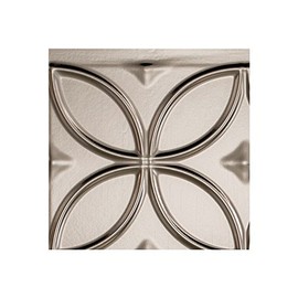 FASÄDE Rings Decorative Vinyl Backsplash Panel in Brushed Nickel (6X6 Inch Sample)