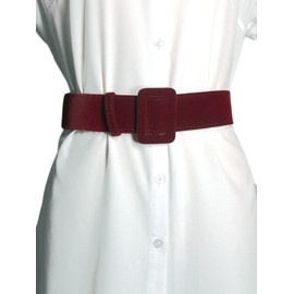 LANOBA Women Velvet Wide Waist Belt Cinch Corset Waistband Vintage High Waist Belts for Dress, 1.97 inch Width 42 inch Length, Burgundy, One Size