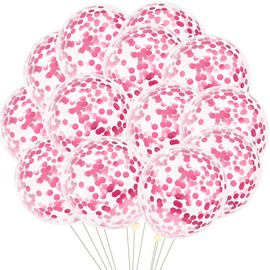 Fangoo Pack of 50 Pink Confetti Balloons Latex Confetti Balloons Pink Party Balloons for Birthday Party Wedding Engagement Anniversary Baby Shower Graduation Christmas Carnival Decoration