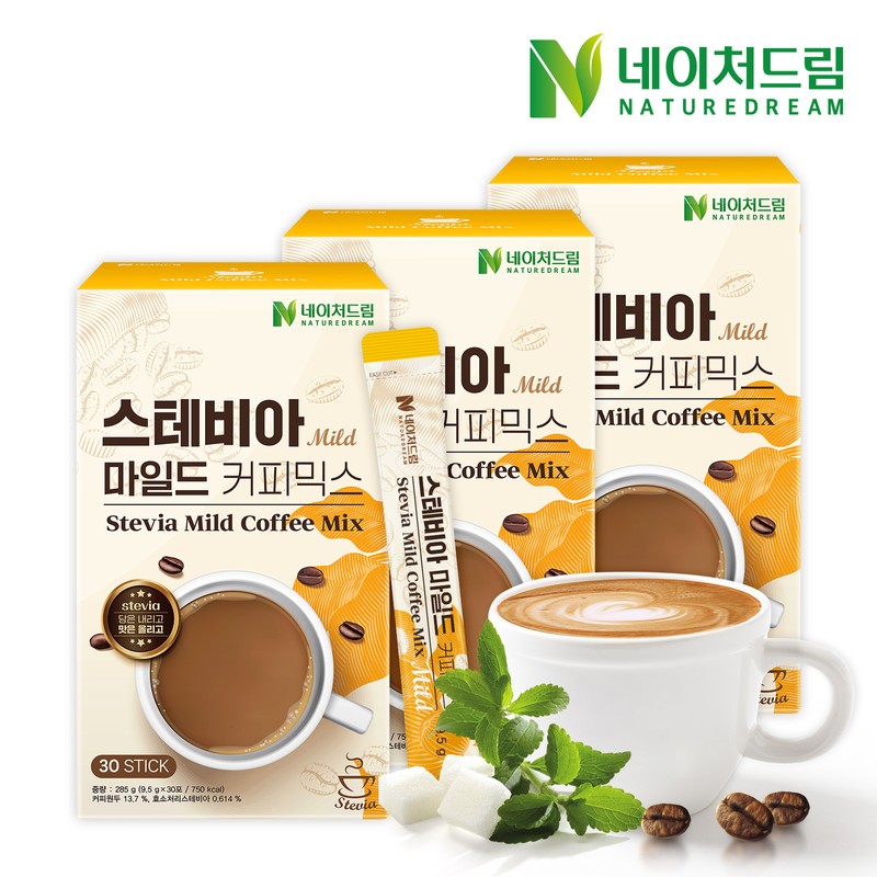 Nature Dream Zero Sugar Stevia Coffee Mix Mild 9.5g 30