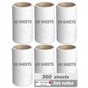 360 Sheets Lint Roller Refills - Pack of 6 Replacement